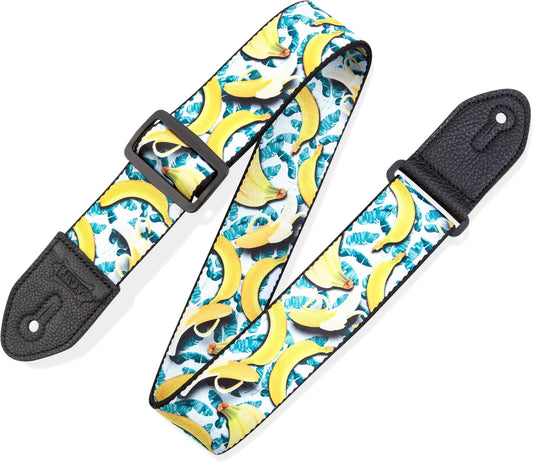 Levy's 2" Wide Polyester Guitar Strap - Fruit Salad Bananas FPM26