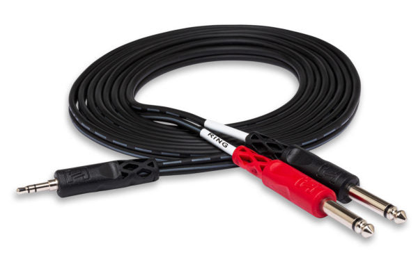 Hosa Stereo Breakout 3.5 mm TRS to Dual 1/4 in TS CMP-153