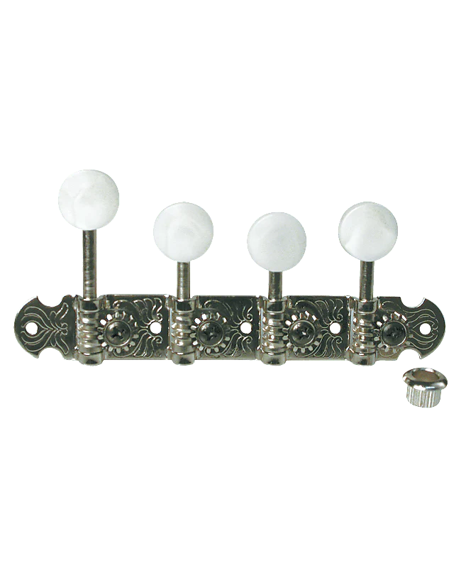 Golden Gate FM-2 F-Style Mandolin Tuners 2 Planks (4+4) Nickel w/ Pearloid Buttons FPM26