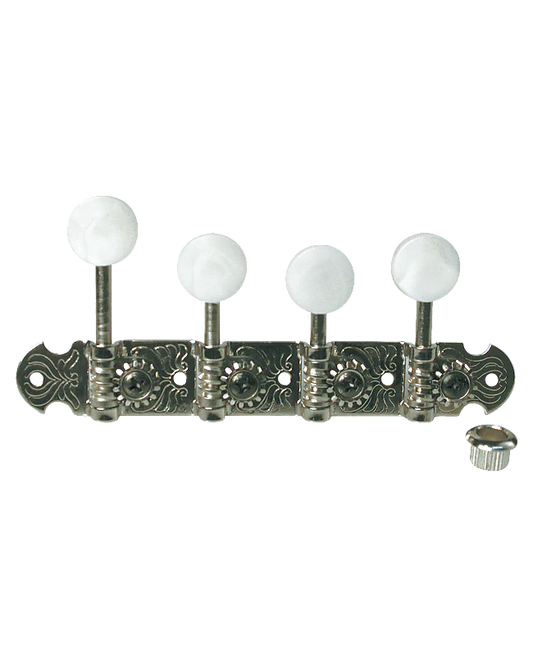 Golden Gate FM-2 F-Style Mandolin Tuners 2 Planks (4+4) Nickel w/ Pearloid Buttons FPM26