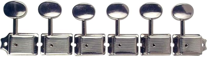 Golden Gate S-102A Vintage Style Electric Guitar Tuners - Nickel - Set of 6 FPM26