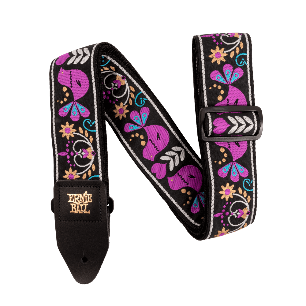 Ernie Ball Classic Jacquard Guitar Strap/Bass Strap - Purple Bird Lupin
