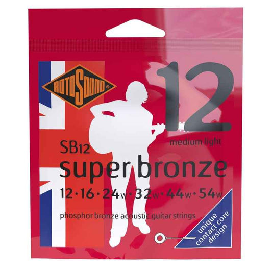 Rotosound SB12 Super Bronze 12-54 Phosphor Bronze Acoustic Strings FPM26