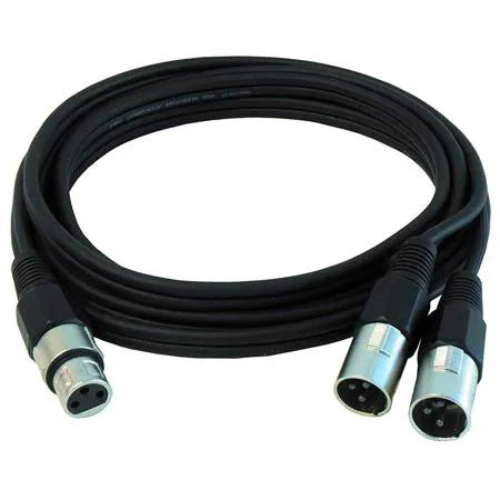 Audio 2000's 10 ft One XLR Female to Two XLR Male Professional Audio Cable FPM26
