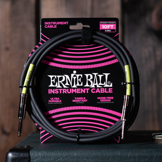 Ernie Ball Instrument Cable Black 10 ft. - Impulse Music Co.