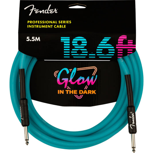 Fender Professional Series Glow In The Dark Straight to Straight Instrument Cable 18.6 ft. FPM26