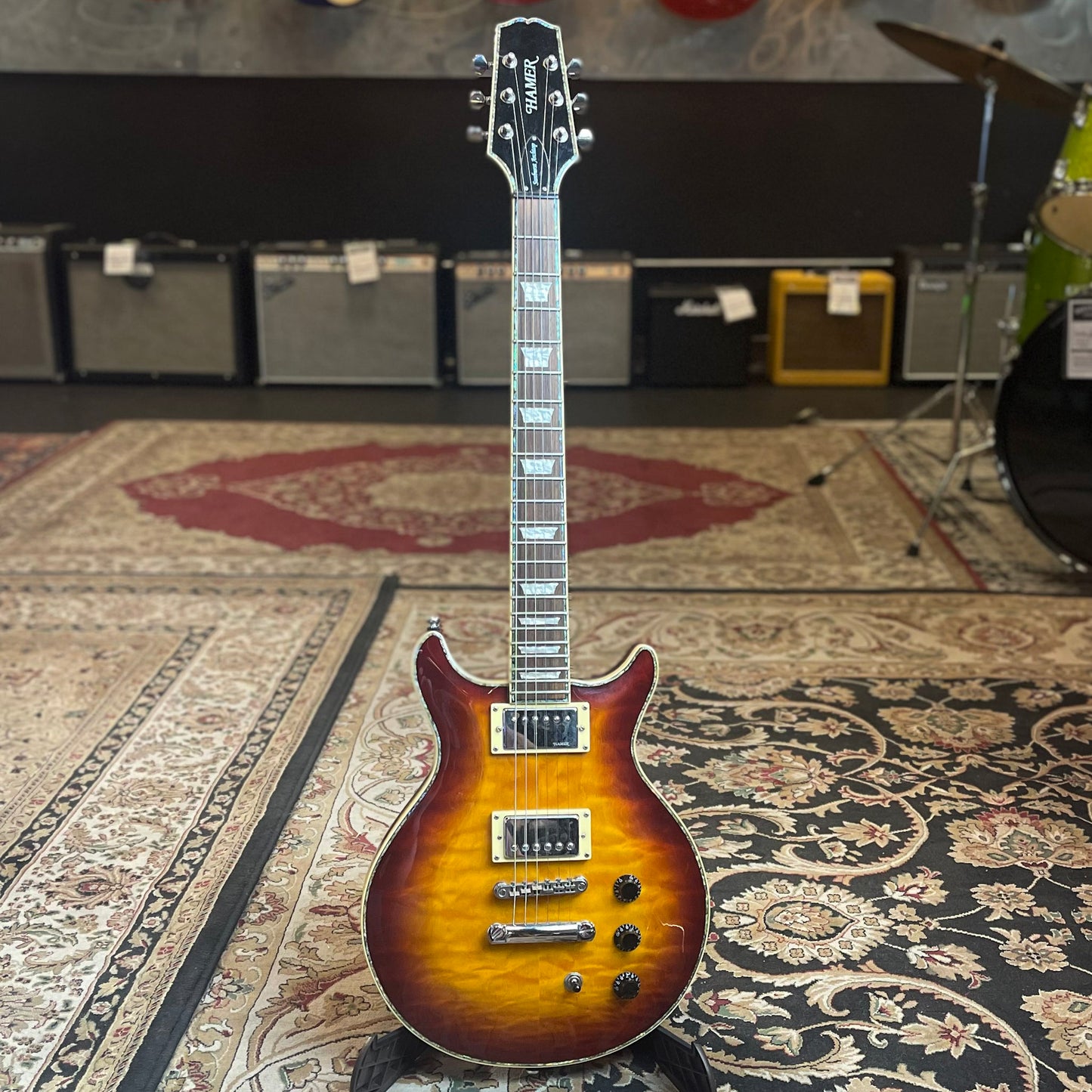 USED Hamer Sunburst Archtop Electric Guitar