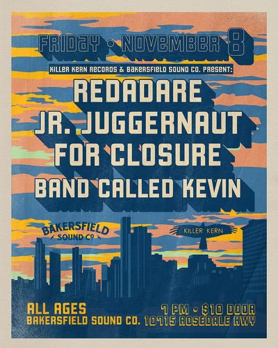 BSCo. Presents: Redadare, Jr. Juggernaut, For Closure, & Band Called Kevin | Fri Nov. 8