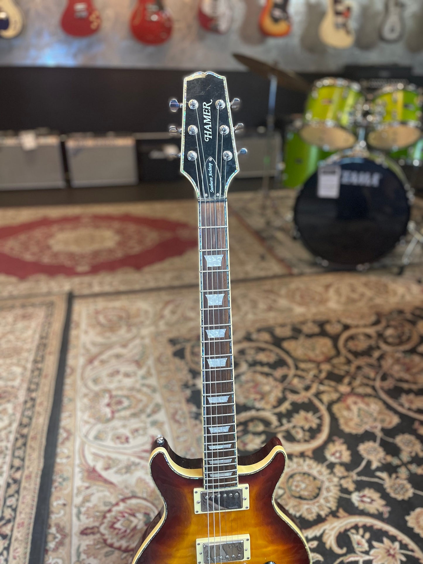 USED Hamer Sunburst Archtop Electric Guitar