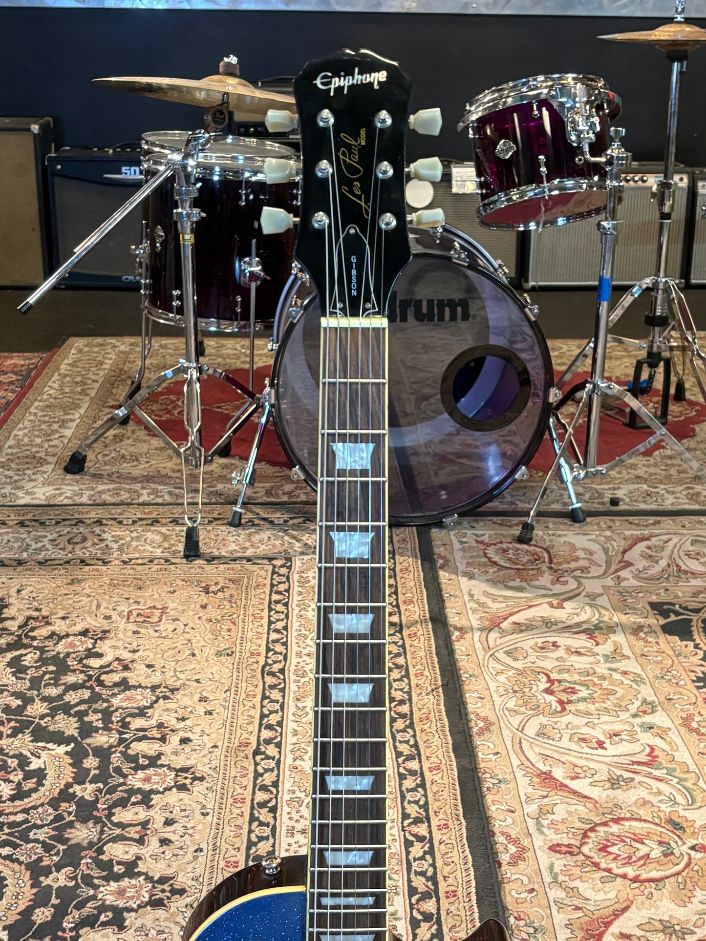 USED Epiphone Les Paul Limited Edition Made in Korea Electric Guitar (Blue Sparkle)