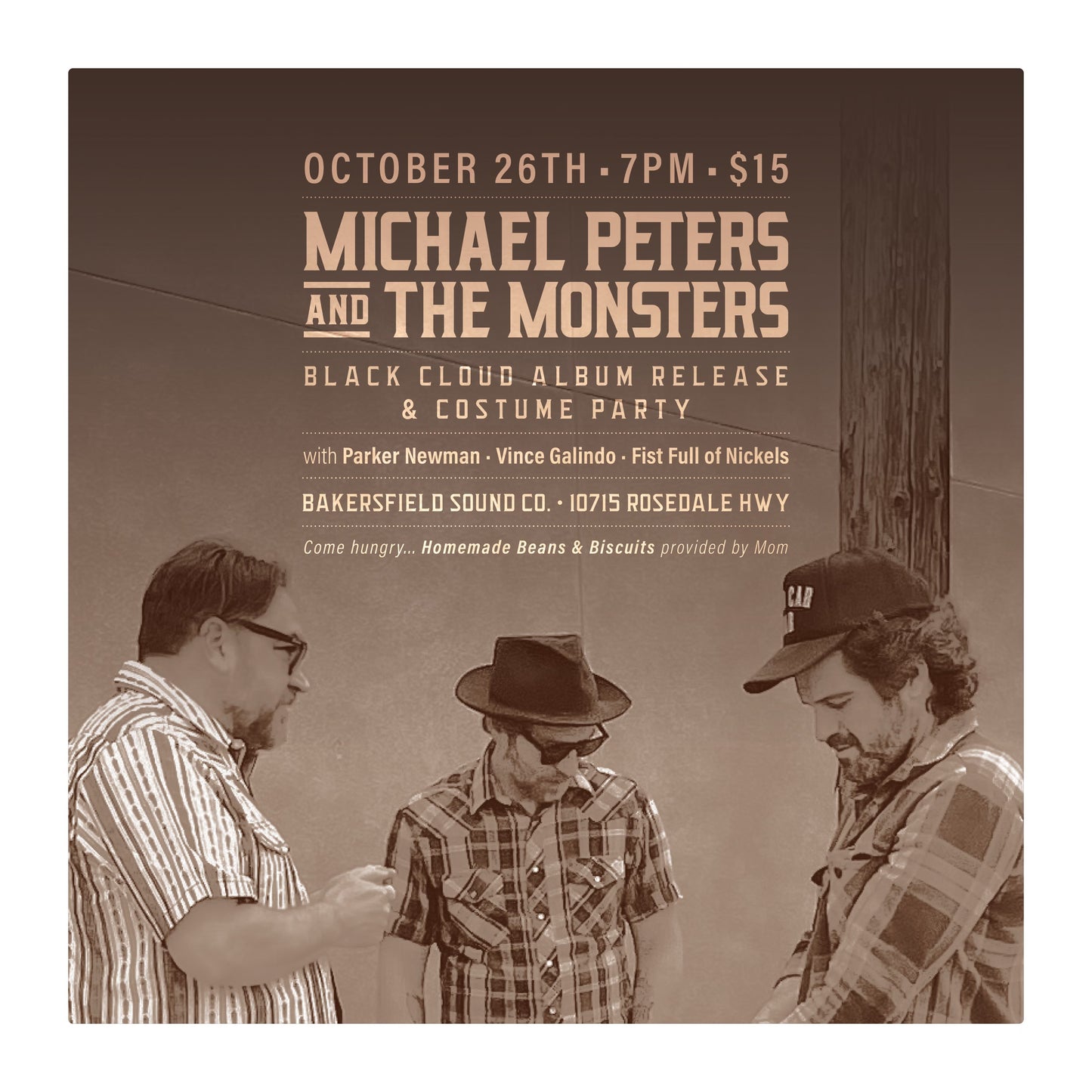 BSCo. Presents: Michael Peters and the Monsters w/ Parker Newman, Vince Galindo, & Fistful of Nickels | Sat. Oct 26