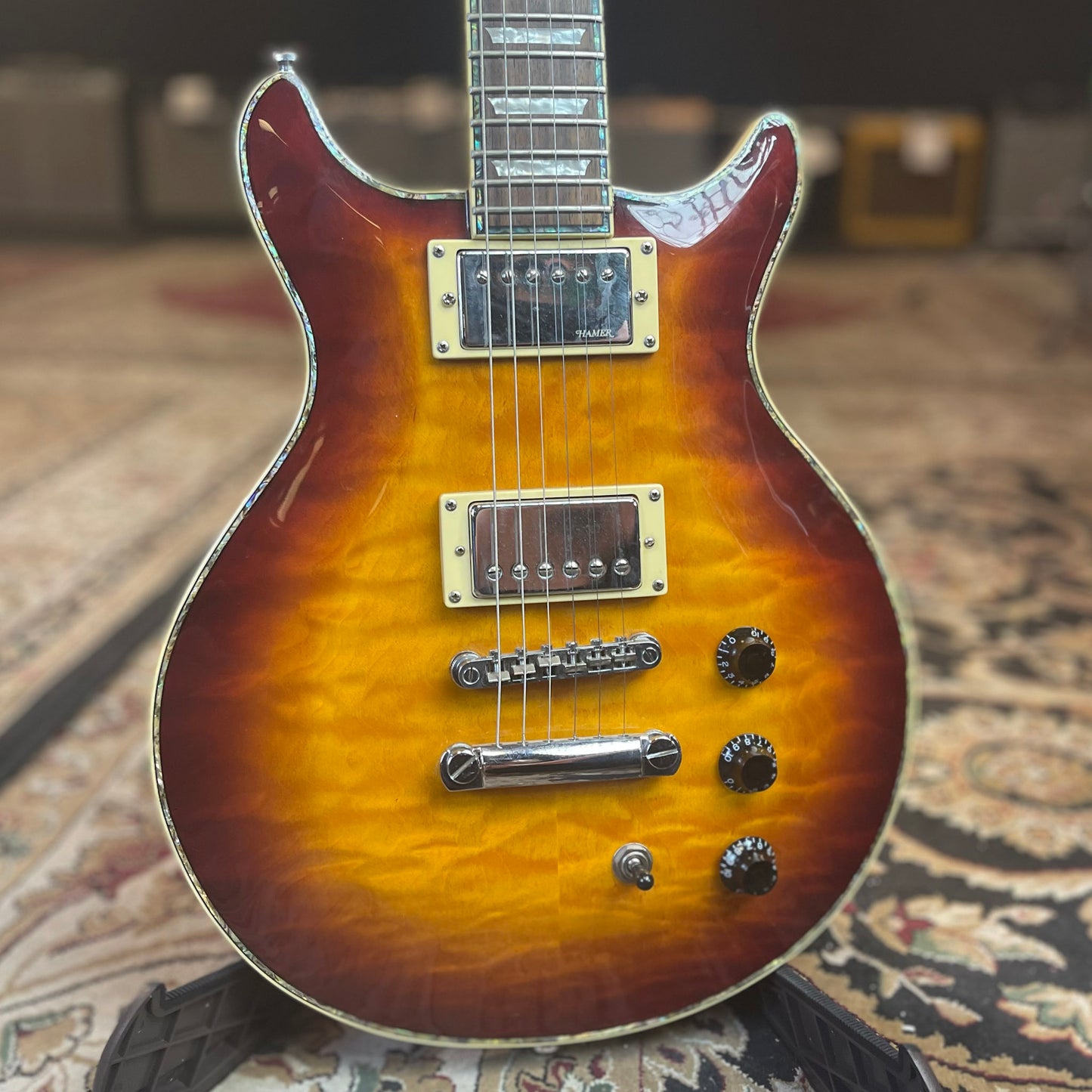 USED Hamer Sunburst Archtop Electric Guitar