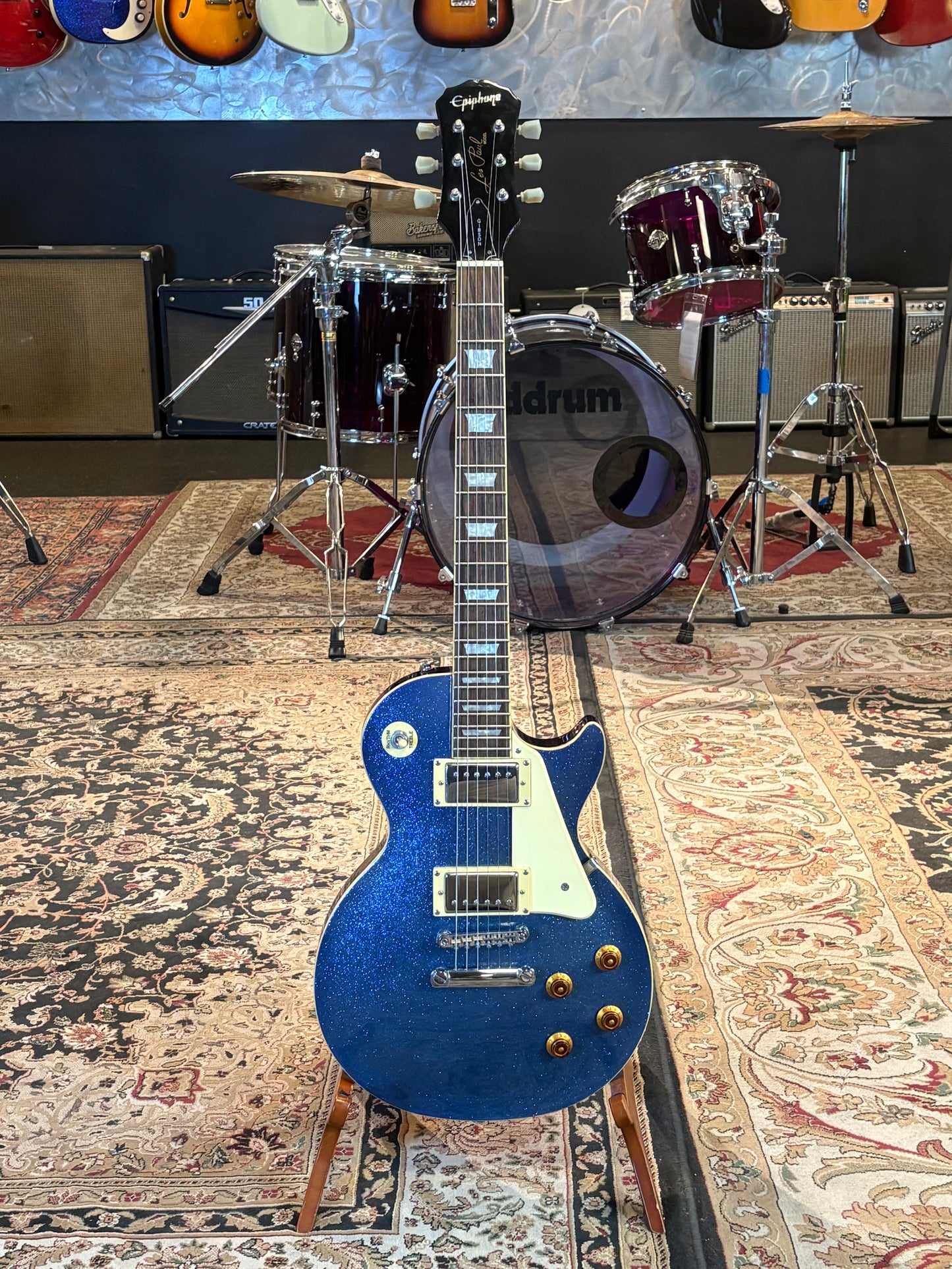 USED Epiphone Les Paul Limited Edition Made in Korea Electric Guitar (Blue Sparkle)