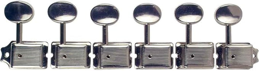 Golden Gate S-102A Vintage Style Electric Guitar Tuners - Nickel - Set of 6 FPM26