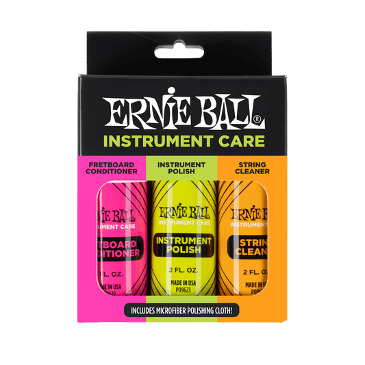 Ernie Ball Instrument Care 3-pack with Microfiber Polish Cloth