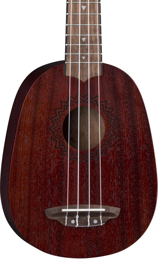 Luna Guitars Vintage Mahogany Pineapple Soprano Ukulele FPM26