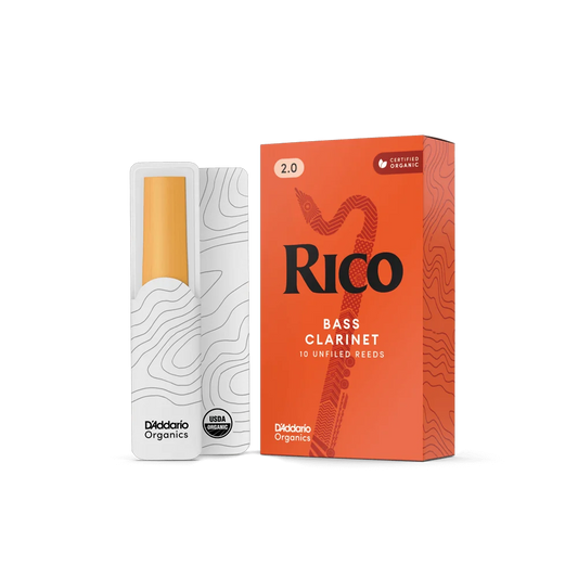 Rico Organic Bass Clarinet Reeds, Strength 2.0, Pack of 10