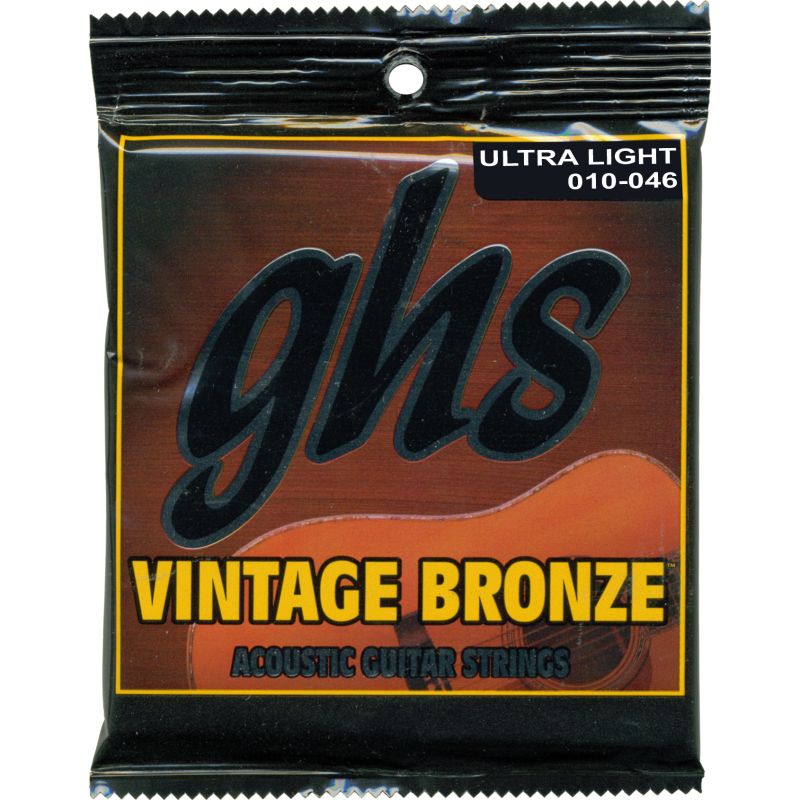 GHS Ultra Light 010-046 Vintage Bronze Acoustic Guitar Strings FPM26