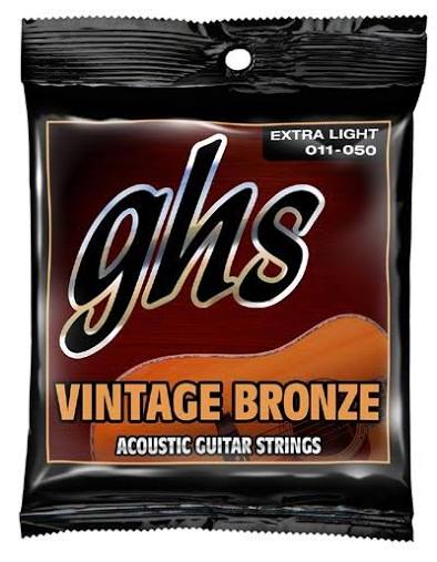 GHS Extra Light 011-050 Vintage Bronze Acoustic Guitar Strings FPM26