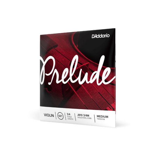 D'Addario Prelude Violin String Set, 3/4 Scale, Medium Tension J810 3/4M