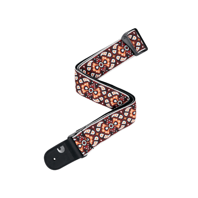 Eco-Comfort Woven Guitar Strap, Red & Orange