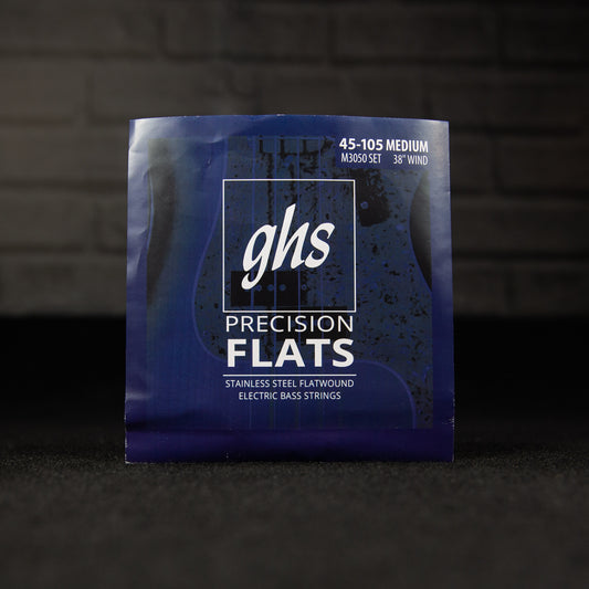 GHS Precision Flats M3050 Flatwound 4 String Bass Strings 45-105