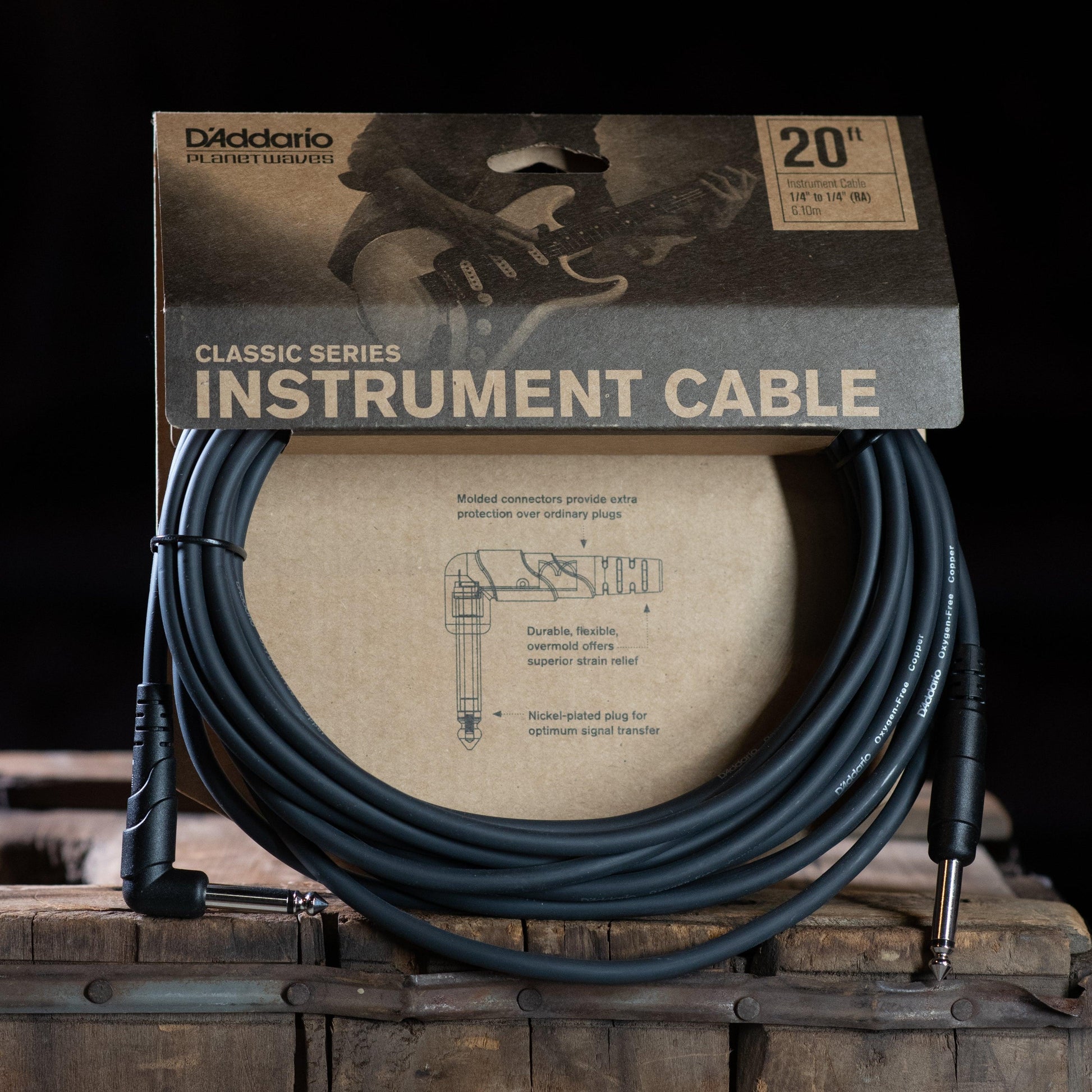 D'addario Classic Series Cable RA 20 ft. - Impulse Music Co.