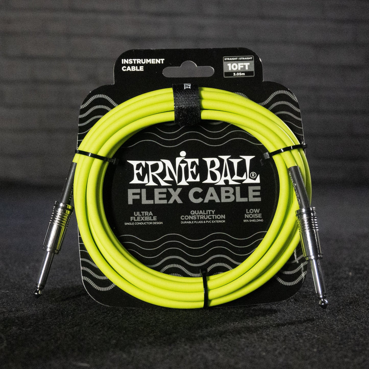 Ernie Ball Flex Instrument Cable Straight/Straight 10ft (Green)