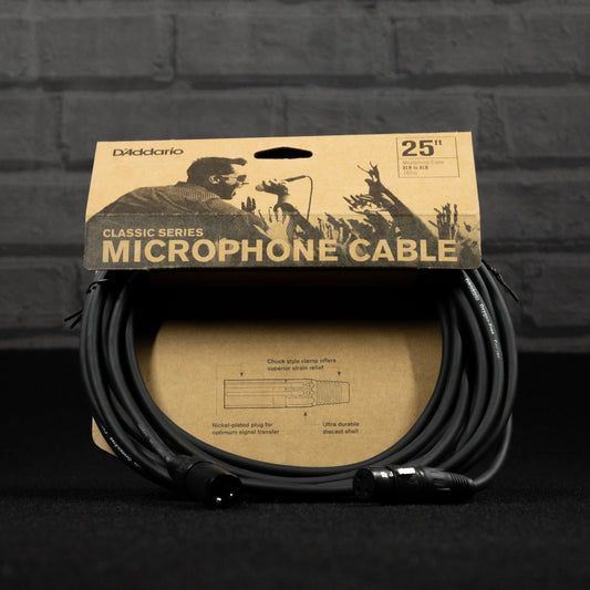 D'addario Classic Series Microphone XLR-XLR 25 Feet PW MIC 25