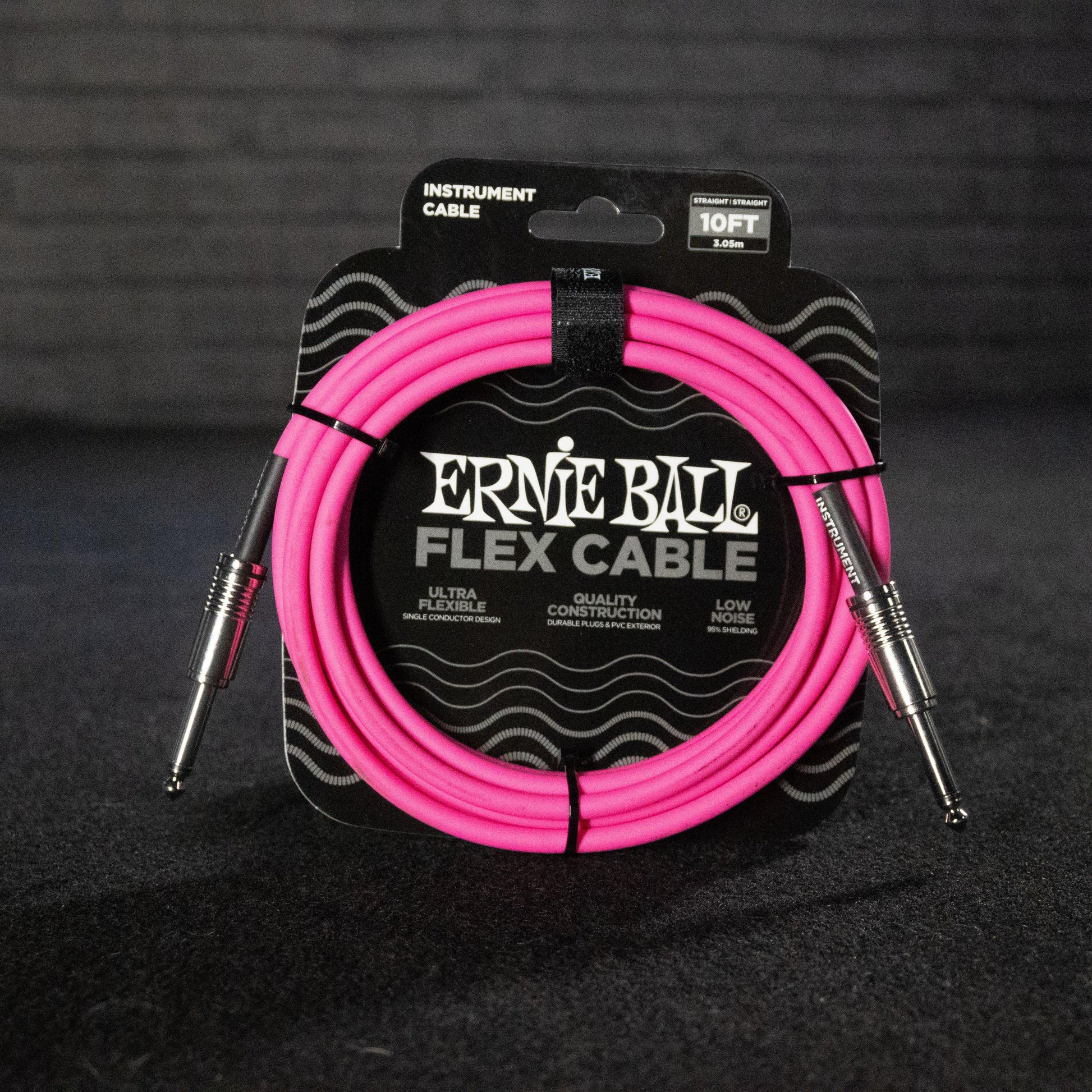 Ernie Ball Flex Instrument Cable Straight/Straight 10ft (Pink) - Impulse Music Co.